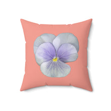 Load image into Gallery viewer, Throw Pillow | Pansy Viola Flower Lavender | Flamingo Pink
