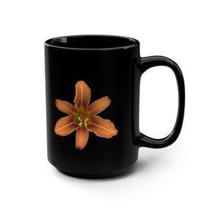 Orange Daylily Flower | Ceramic Mug | 15oz | Black