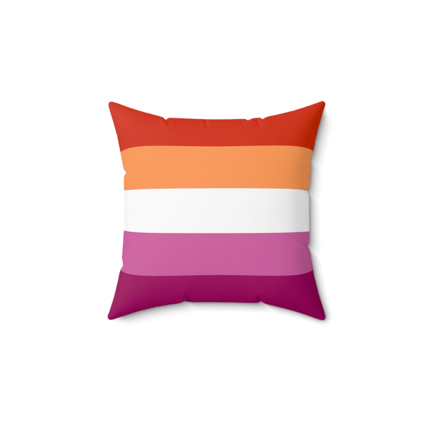 Lesbian Pride Flag 5 Stripes | Square Throw Pillow | Orange White Pink