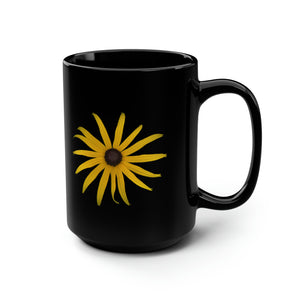 Black-eyed Susan Rudbeckia Flower Yellow | Ceramic Mug | 15oz | Black