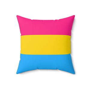Throw Pillow | Pansexual Pride Flag | Blue Yellow Pink