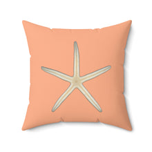 Load image into Gallery viewer, Throw Pillow | Finger Starfish Shell | Peach | Back | 20x20 Oceancore Seacore Naturecore
