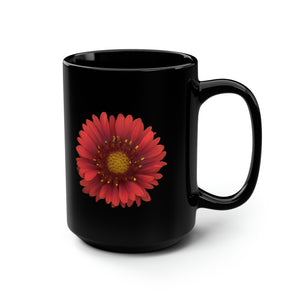Blanket Flower Gaillardia Red | Ceramic Mug | 15oz | Black