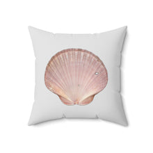 Load image into Gallery viewer, Throw Pillow | Scallop Shell Magenta | Silver | Back | 18x18 Oceancore Seacore Naturecore
