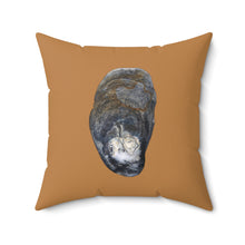 Load image into Gallery viewer, Throw Pillow | Oyster Shell Blue | Camel Brown | Front | 20x20 Oceancore Seacore Naturecore
