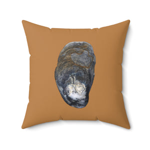 Throw Pillow | Oyster Shell Blue | Camel Brown | Front | 20x20 Oceancore Seacore Naturecore