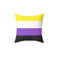 Load image into Gallery viewer, Throw Pillow | Nonbinary Pride Flag | Yellow White Purple Black
