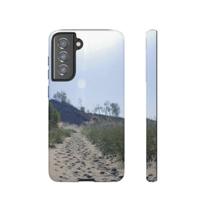 iPhone Samsung Galaxy Google Pixel Tough Phone Case |  Dune Path | Summer Beach Sand Sky Blue