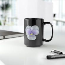 Load image into Gallery viewer, Pansy Viola Flower Lavender | Ceramic Mug | 15oz | Black

