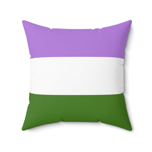 Throw Pillow | Genderqueer Pride Flag | Lavender White Green | 20x20