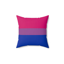 Load image into Gallery viewer, Throw Pillow | Bisexual Pride Flag | Magenta Lavender Royal Blue
