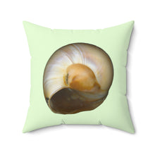 Load image into Gallery viewer, Throw Pillow | Moon Snail Shell Shark&#39;s Eye | Sea Glass | Back | 20x20 Oceancore Seacore Naturecore
