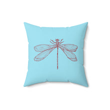 Load image into Gallery viewer, Throw Pillow | Metz &amp; Matteo Dragonfly Logo | Sky Blue | 16x16 Cottagecore Fairycore Naturecore
