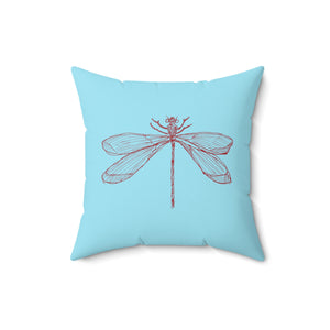Throw Pillow | Metz & Matteo Dragonfly Logo | Sky Blue | 16x16 Cottagecore Fairycore Naturecore