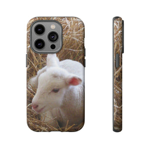 iPhone Samsung Galaxy Google Pixel Tough Phone Case | Lamb | White Straw