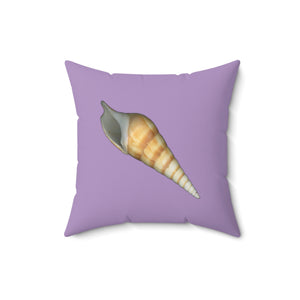 Throw Pillow | Turrid Shell Tan | Lavender | Front | 16x16 Oceancore Seacore Naturecore