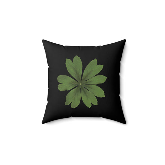 Throw Pillow | Mayapple, Podophyllum by Matteo | Black