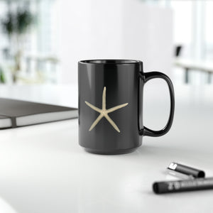 Finger Starfish Shell  | Ceramic Mug | 15oz | Black