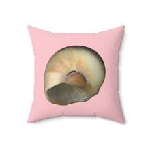 Load image into Gallery viewer, Throw Pillow | Moon Snail Shell Blue | Pink | Back | 18x18 Oceancore Seacore Naturecore
