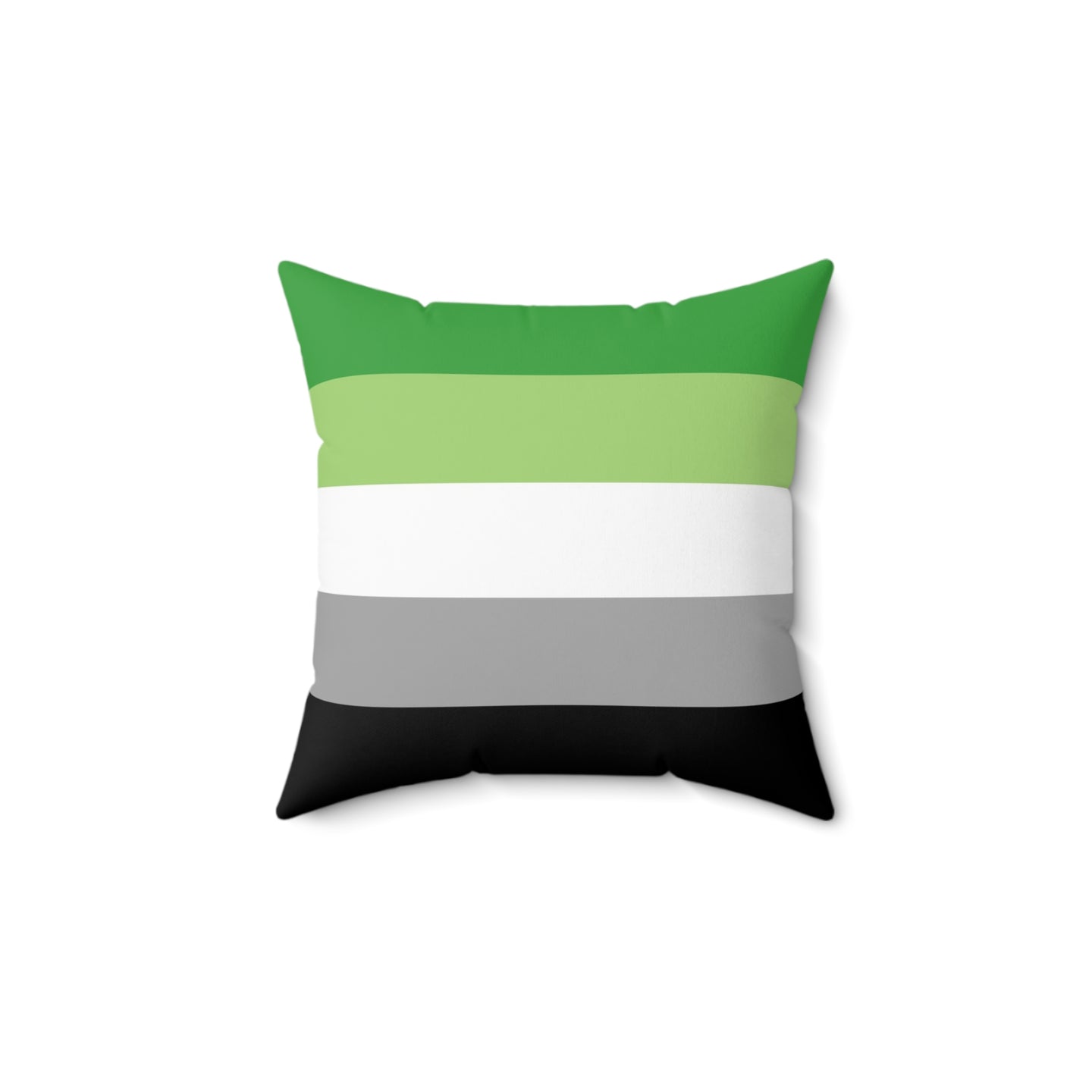 Throw Pillow | Aromantic Pride Flag | Green White Grey Black