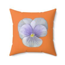 Load image into Gallery viewer, Throw Pillow | Pansy Viola Flower Lavender | Orange Cream | 20x20 Bloomcore Cottagecore Gardencore Fairycore
