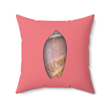 Load image into Gallery viewer, Throw Pillow | Olive Snail Shell Brown | Salmon | Front | 20x20 Oceancore Seacore Naturecore
