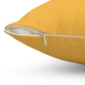 Metz & Matteo Dragonfly Logo | Square Throw Pillow | Goldenrod Yellow