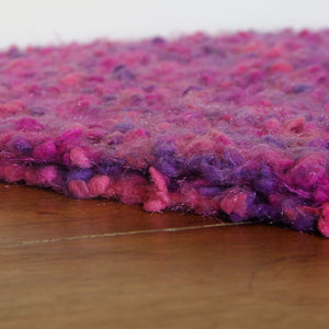 Blanket Hand-Knit | "Princess Delight" | Pink Magenta Purple