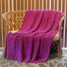 Load image into Gallery viewer, Blanket Hand-Knit | &quot;Princess Delight&quot; | Pink Magenta Purple
