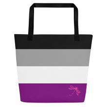 Load image into Gallery viewer, Tote Bag | Asexual Pride Flag | Large | Black Grey White Purple
