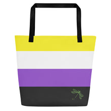 Load image into Gallery viewer, Tote Bag | Nonbinary Pride Flag | Large | Yellow White Purple Black
