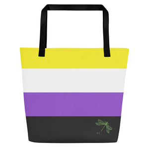 Tote Bag | Nonbinary Pride Flag | Large | Yellow White Purple Black