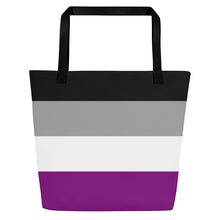 Load image into Gallery viewer, Tote Bag | Asexual Pride Flag | Large | Black Grey White Purple
