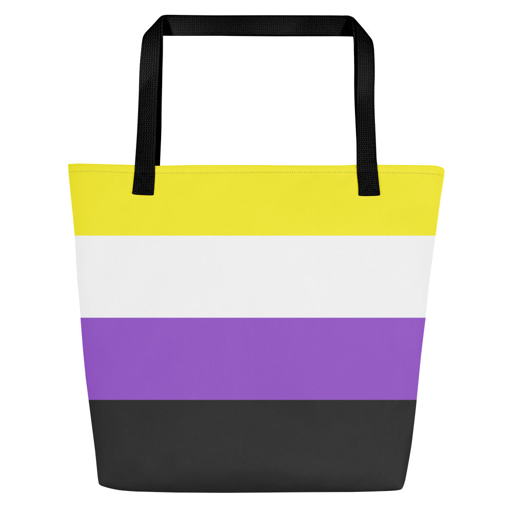 Tote Bag | Nonbinary Pride Flag | Large | Yellow White Purple Black