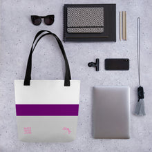 Load image into Gallery viewer, Tote Bag | Demisexual Pride Flag | Small | Black Grey White Purple
