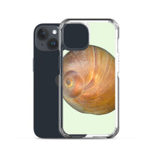 Load image into Gallery viewer, iPhone Case | Moon Snail Shell Shark&#39;s Eye Apical | Sea Glass Background
