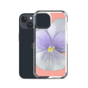 iPhone Case | Pansy Viola Flower Lavender | Flamingo Pink Background