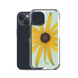 iPhone Case | Black-eyed Susan Rudbeckia Flower Yellow | Sage Background