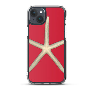 iPhone Case | Finger Starfish Shell Top | Red Background
