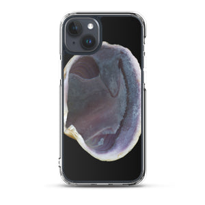 iPhone Case | Quahog Clam Shell Purple Right Interior | Black Background