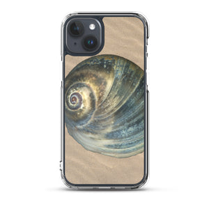 iPhone Case | Moon Snail Shell Blue Apical | Sand Background