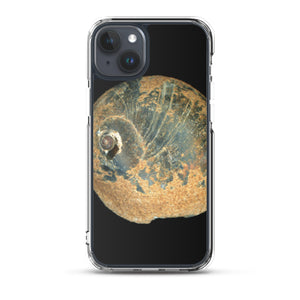iPhone Case | Moon Snail Shell Black & Rust Apical | Black Background