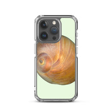 Load image into Gallery viewer, iPhone Case | Moon Snail Shell Shark&#39;s Eye Apical | Sea Glass Background
