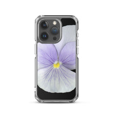 Load image into Gallery viewer, iPhone Case | Pansy Viola Flower Lavender | Black Background
