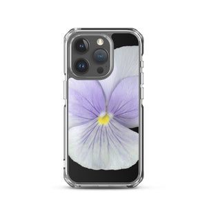 iPhone Case | Pansy Viola Flower Lavender | Black Background