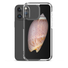 Load image into Gallery viewer, iPhone Case | Olive Snail Shell Brown Dorsal | Black Background
