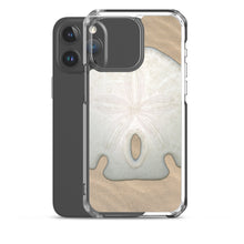Load image into Gallery viewer, iPhone Case | Arrowhead Sand Dollar Shell Top | Sand Background
