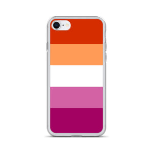 iPhone Case | Lesbian Pride Flag 5 Stripes | Orange White Pink