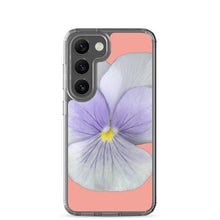 Load image into Gallery viewer, Samsung Phone Case | Pansy Viola Flower Lavender | Flamingo Pink Background
