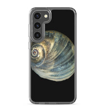 Load image into Gallery viewer, Samsung Phone Case | Moon Snail Shell Blue Apical | Black Background

